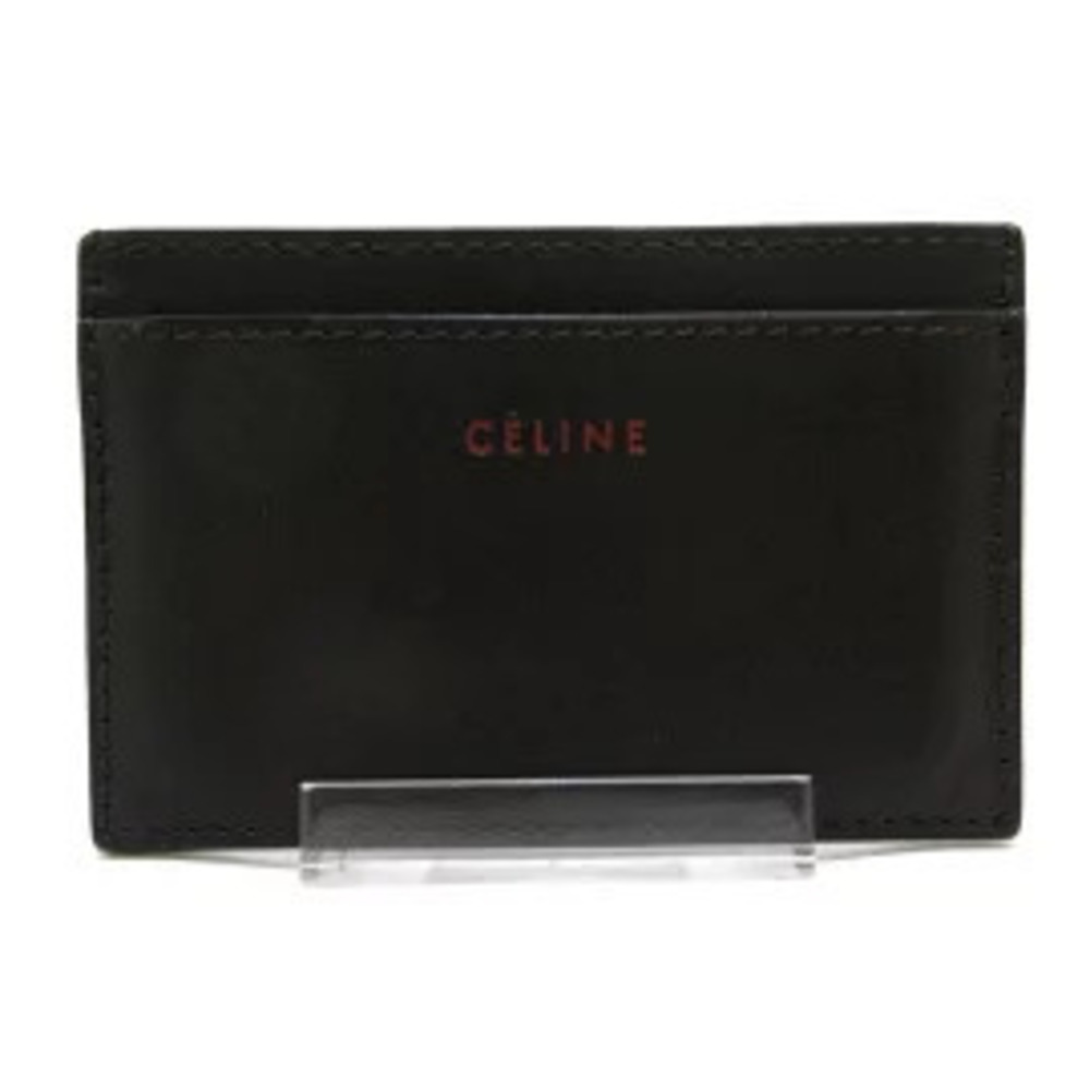 Celine Card Case Wallet Dark Brown x Red Leather
